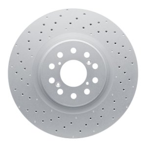 Honda Civic Brake Rotor (1) - Front - R1 Concepts - Drilled Carbon Alloy GeoMET - `17-`25